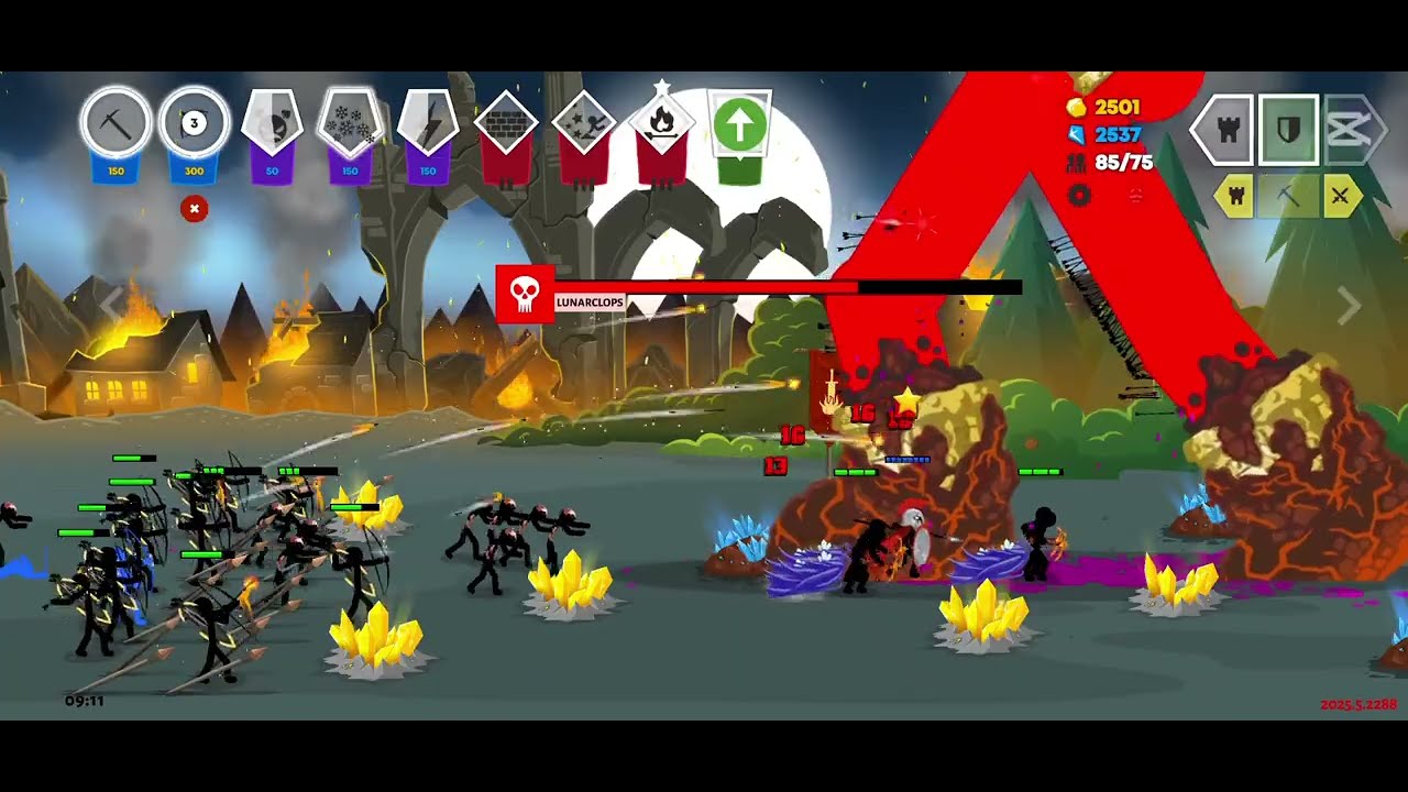 How to defeat Lunarclops with only archers || Stick War Saga Final Boss || Umbros present 