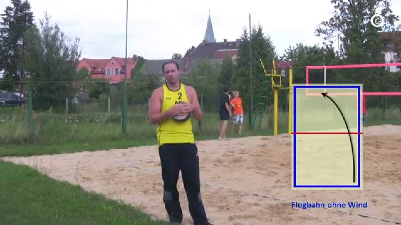 Sidespin Aufschlag im Beachvolleyball