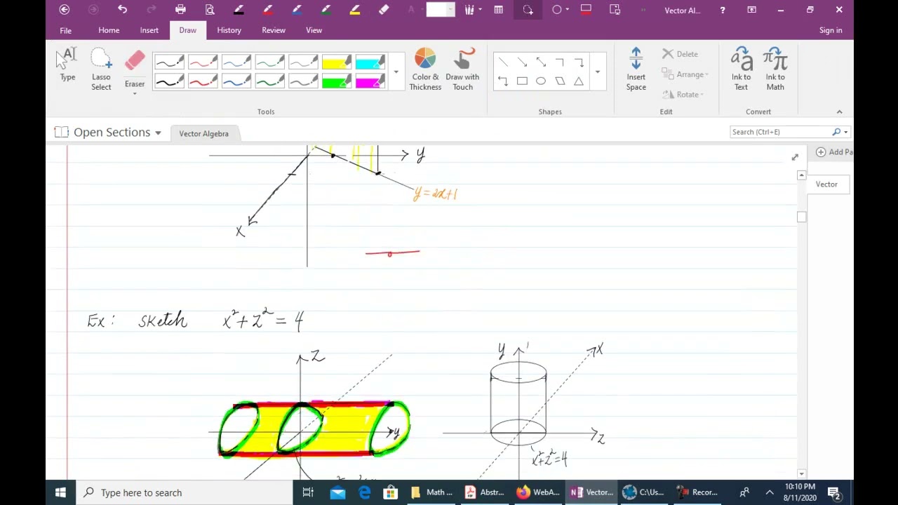 Sketching Graphs in 3 space