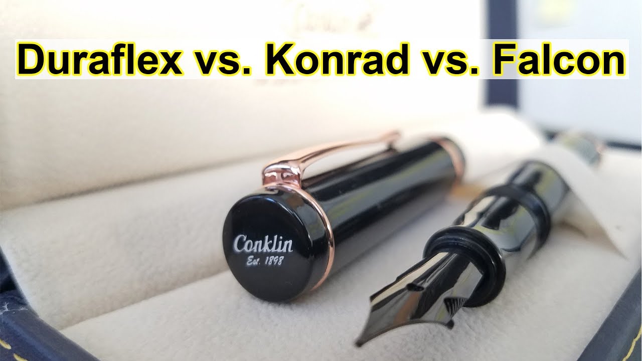 Conklin Duraflex Review AND Comparison (Conklin Duraflex vs Pilot Falcon vs Noodlers Konrad)