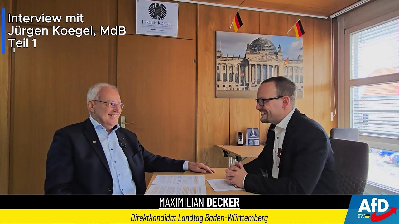 Interview mit Maximilian Decker Direktkandidat Landtag Baden-Württemberg und Jürgen Koegel MdB