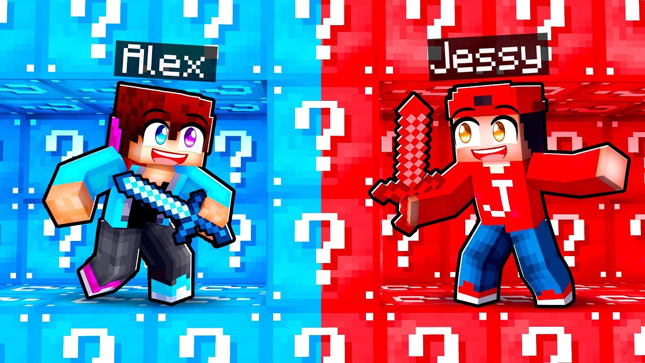 Alex VS Jessy LUCKY BLOCK Oorlog in Minecraft!