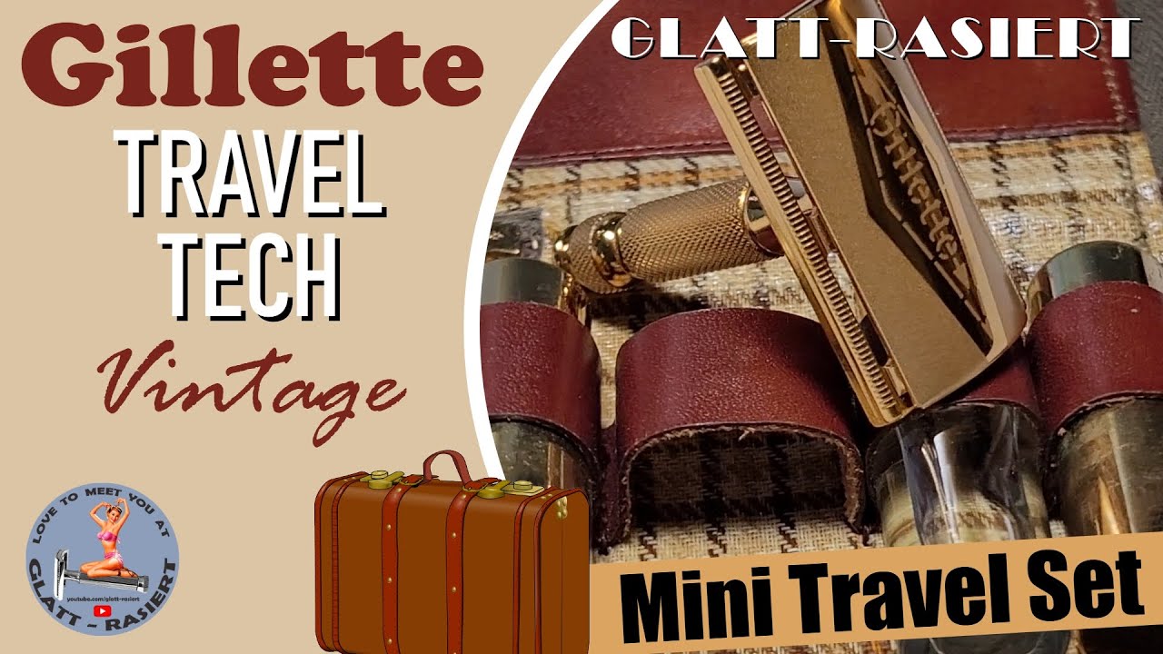 GILLETTE TRAVEL TECH VINTAGE ║ Mini Travel-Set / Rasierhobel / Nassrasur // GLATT - RASIERT