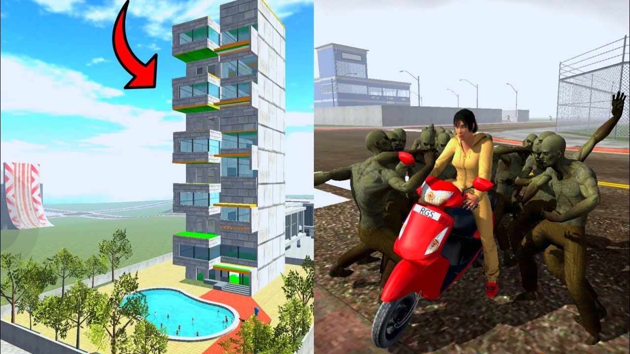 Franklin's New House 🏡And Zombies Attack The City - Android Gameplay | Indian Bike Driving 3D 
