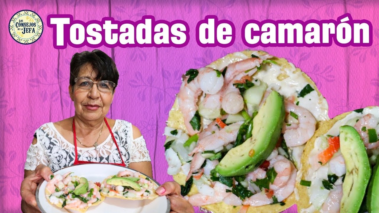 Deliciosas TOSTADAS DE CAMARON ¡Como de puesto callejero!