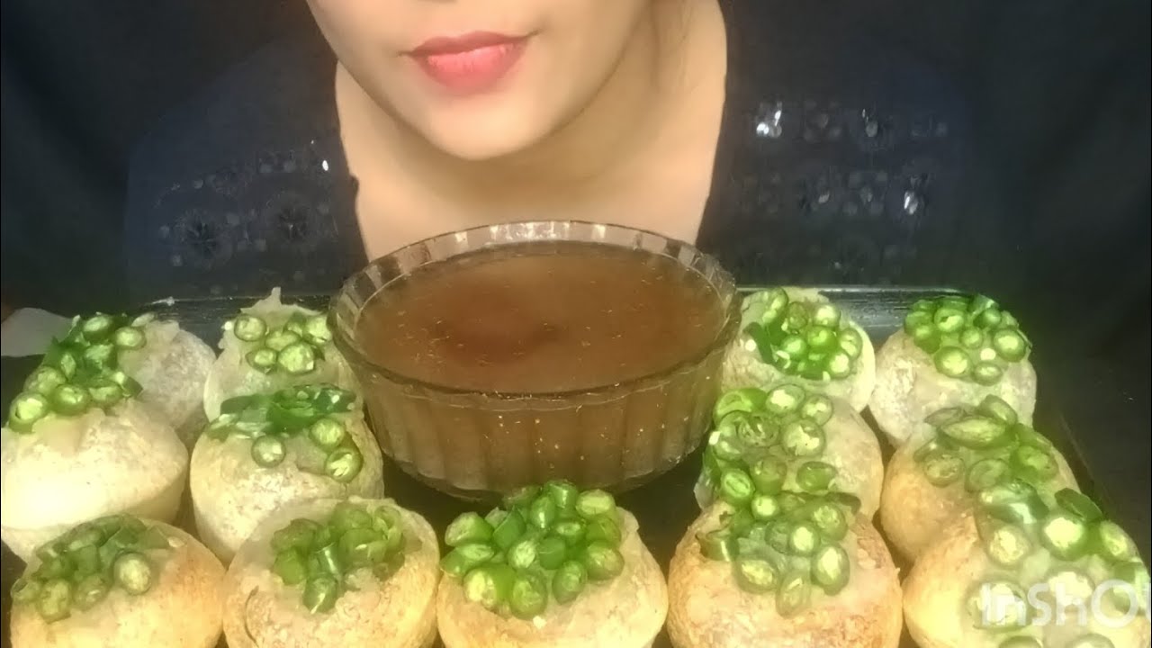 Eating show spicy panipuri tok jol asmr eating.