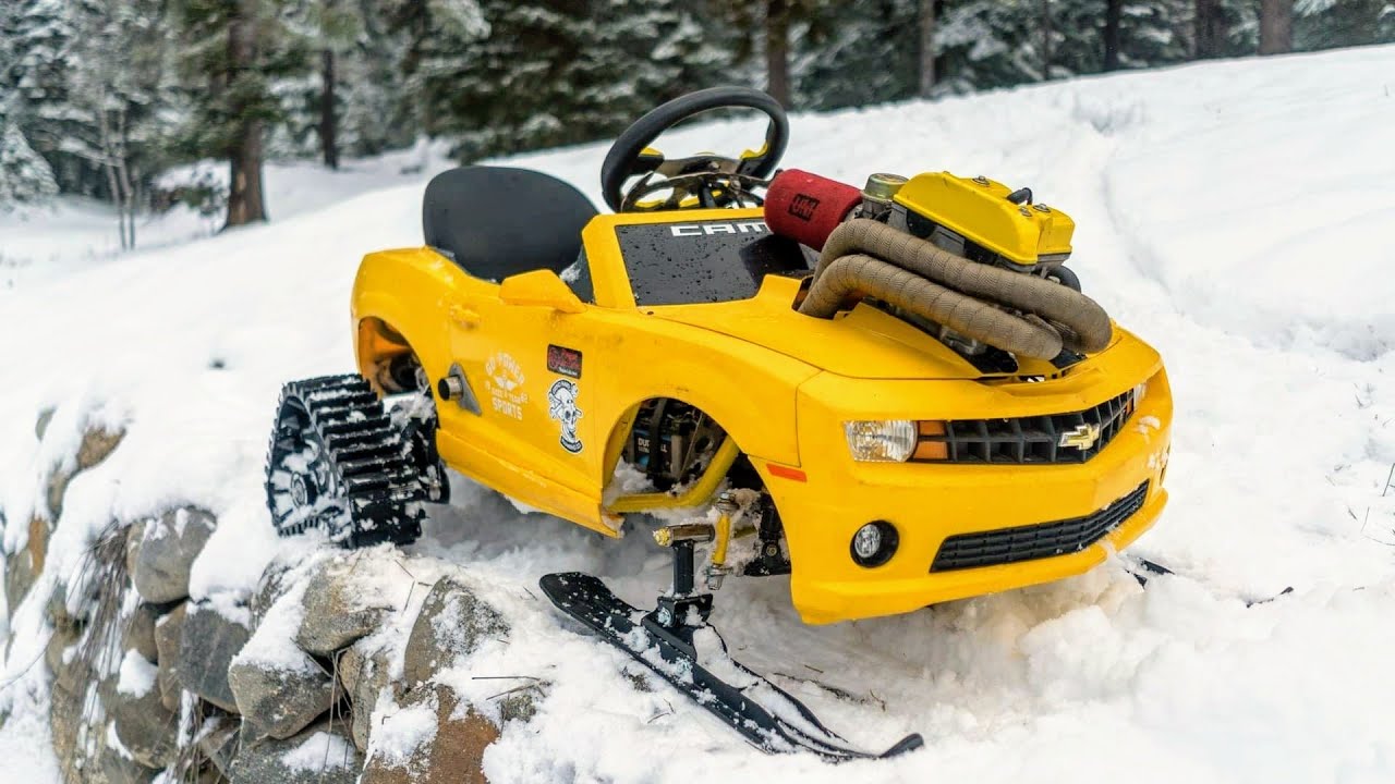 Снежные трассы для картинга из Китая! Camaro кромсает снег!
