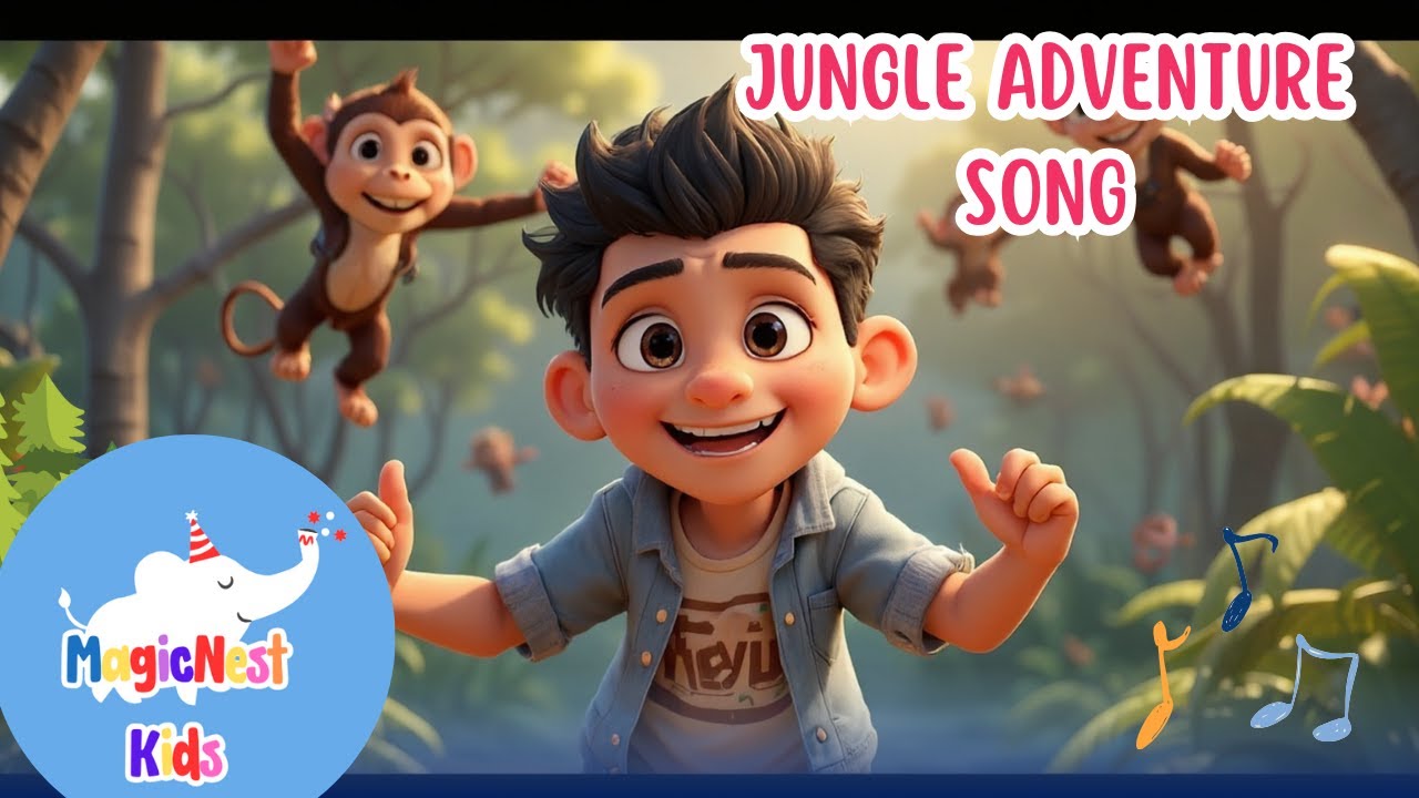Jungle Song for Kids  | Animal Adventure Magic Nest Kids-Nursery Rhymes, Kids Song