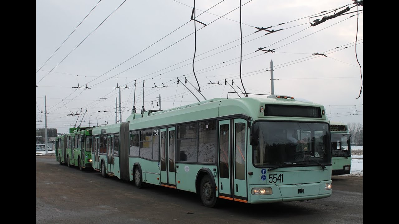 Минск, поездка в троллейбусе БКМ-333, парк.№ 5541, марш.3 (03.12.2023)