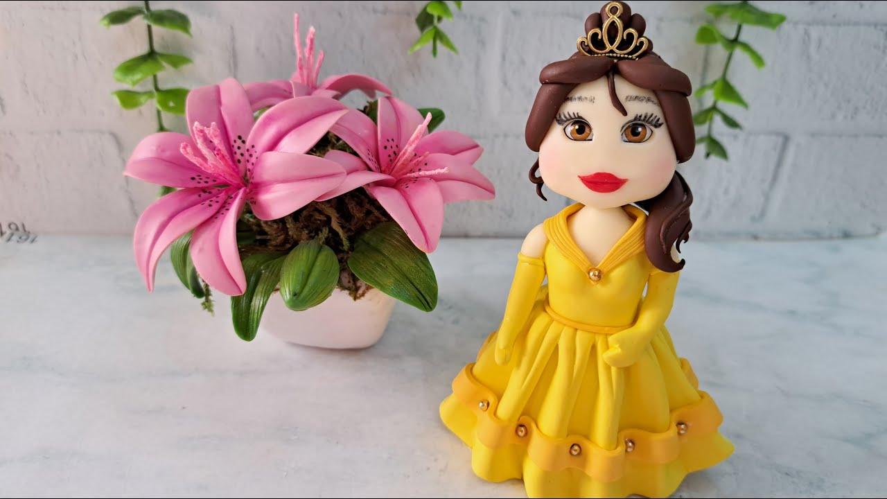 آموزش ساخت عروسک انیمیشن دیو ودلبرباخمیر ایتالیایی-ساختن لباس پرنسس با خمیر پلیمری-کارباخمیر هواخشک