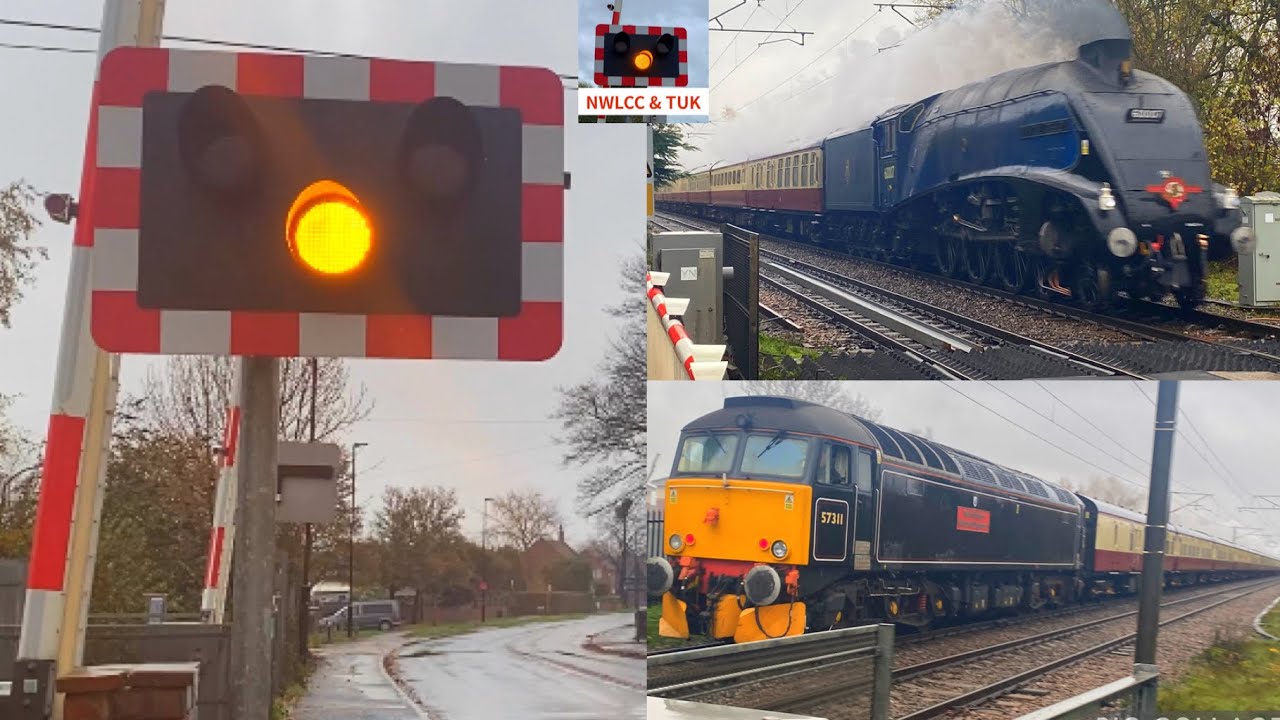 Class 60007 ‘Sir Nigel Gresley’ at Rossington Level Crossing, South Yorkshire 