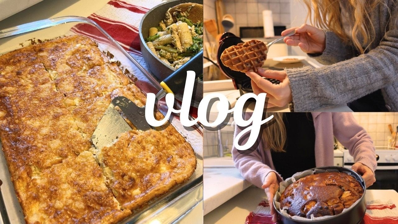 Baking with Greek yogurt - 🍎 No-sugar apple cake & high-protein cheese pie 🧀 | VLOG