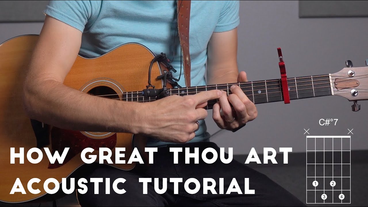 How Great Thou Art // Acoustic Finger style Tutorial with Chord Diagrams