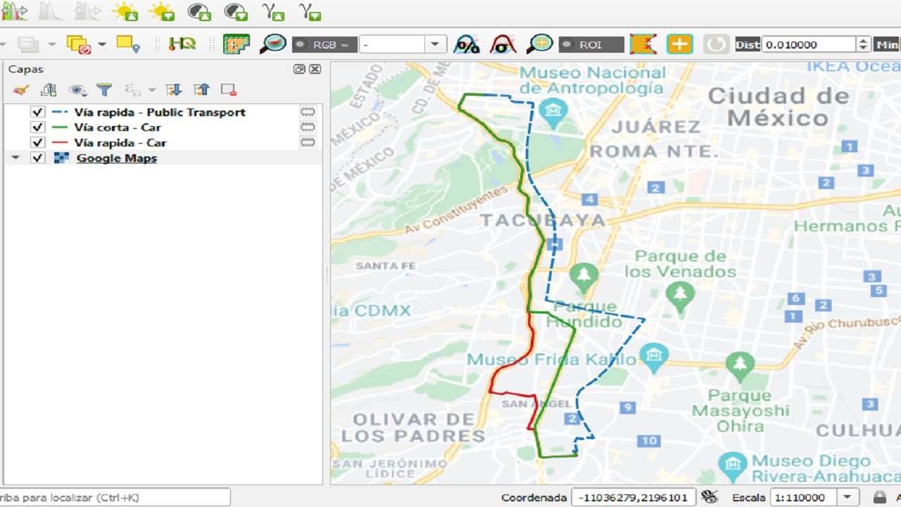 Cómo crear rutas rápidas y cortas en QGIS - Complemento HQGIS