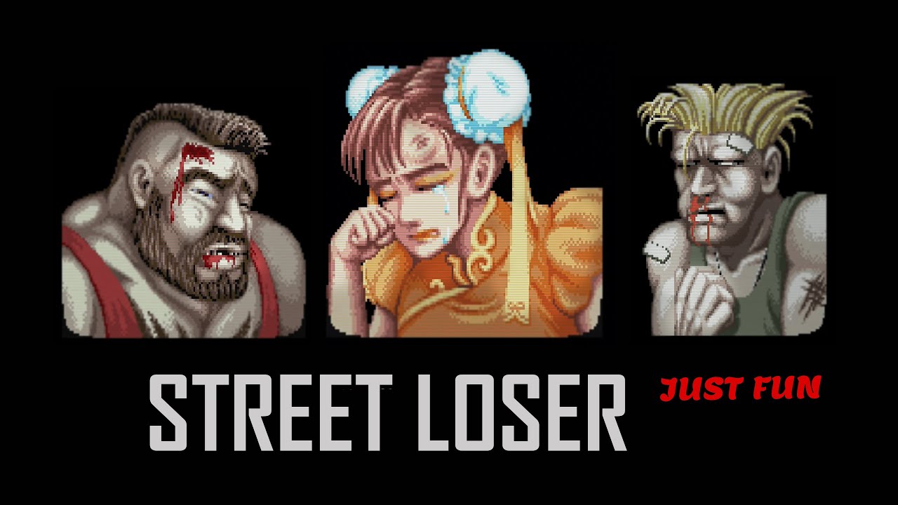 Street Fighter Game Over Losing Face