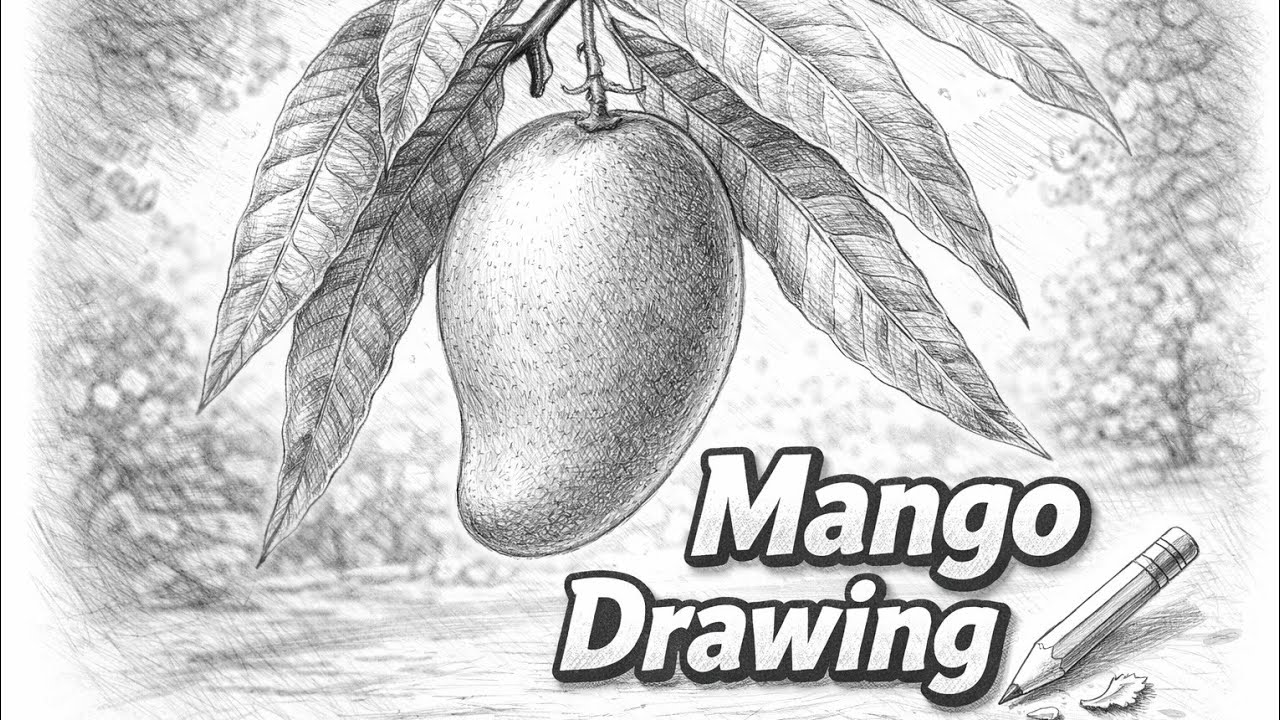 आम का चित्र  # pencil sketch # drawing # mango art