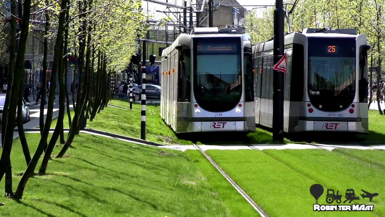 Trams at Rotterdam -- 4K -- 21 April 2018 -- Netherlands --