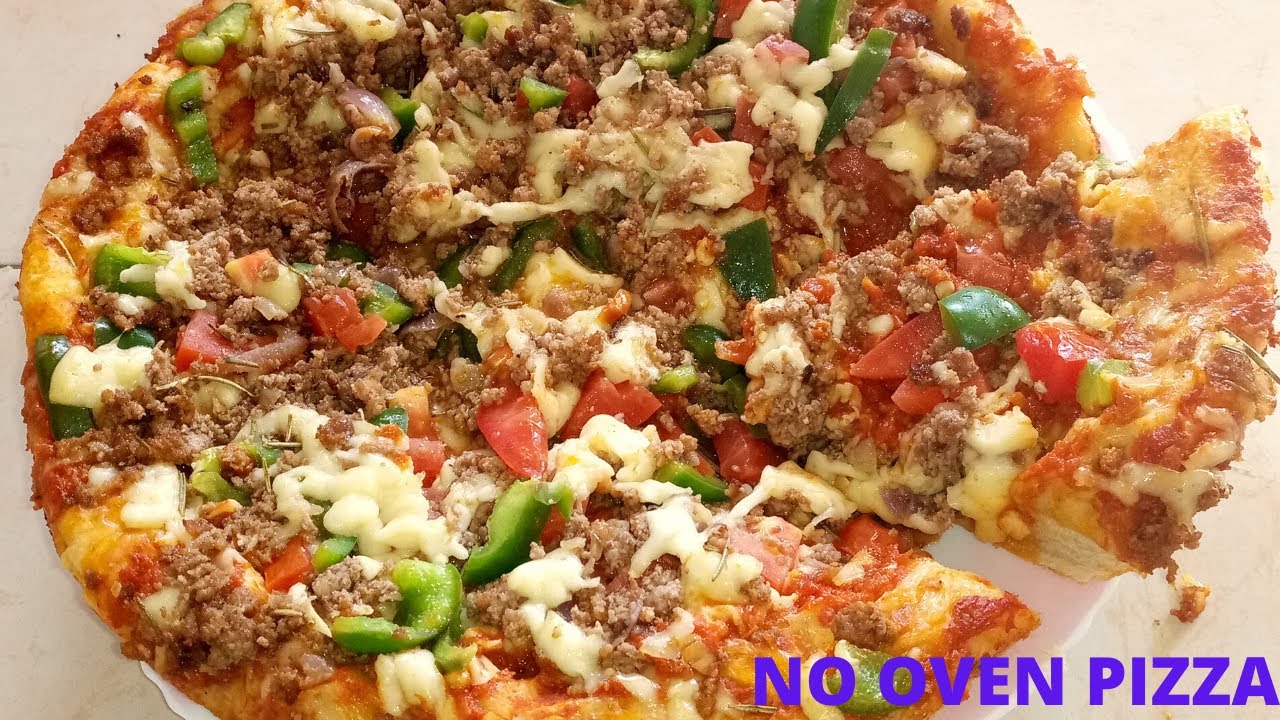 HOMEMADE BEEF PIZZA WITHOUT OVEN/MAKING A PROPER PIZZA DOUGH/BIG CRUST PIZZA ORDINARY SUFURIA
