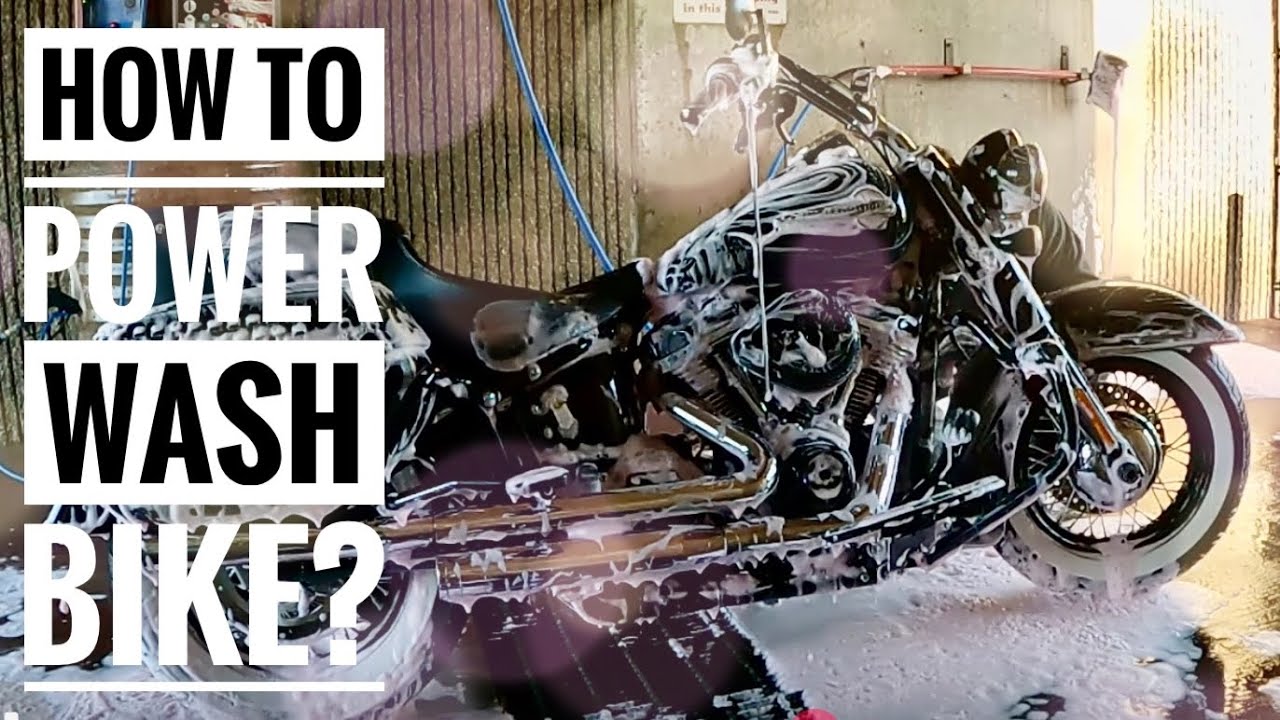 How to safely wash motorcycle at the carwash? Power washing motorcycle #justridethatthing
