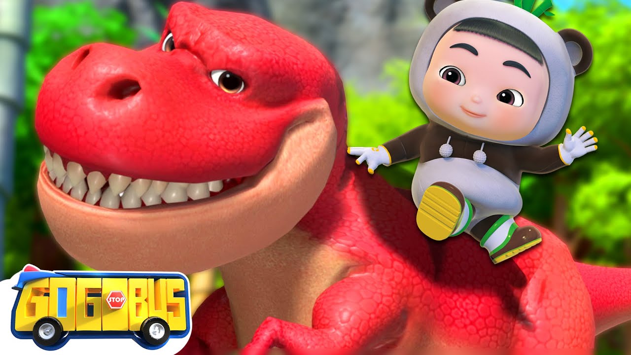 Dinosaur Song🦖 | T-Rex Goes ROAR ROAR | Animal Song For Kids | GoGoBus