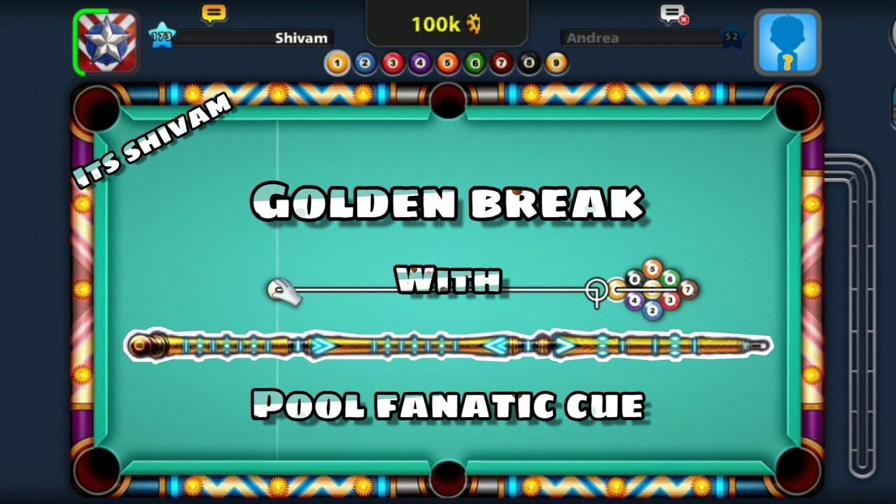 GOLDEN BREAK WITH POOL FANATIC CUE || ONE SHOT WIN || 9 BALL POOL !!! 🎱