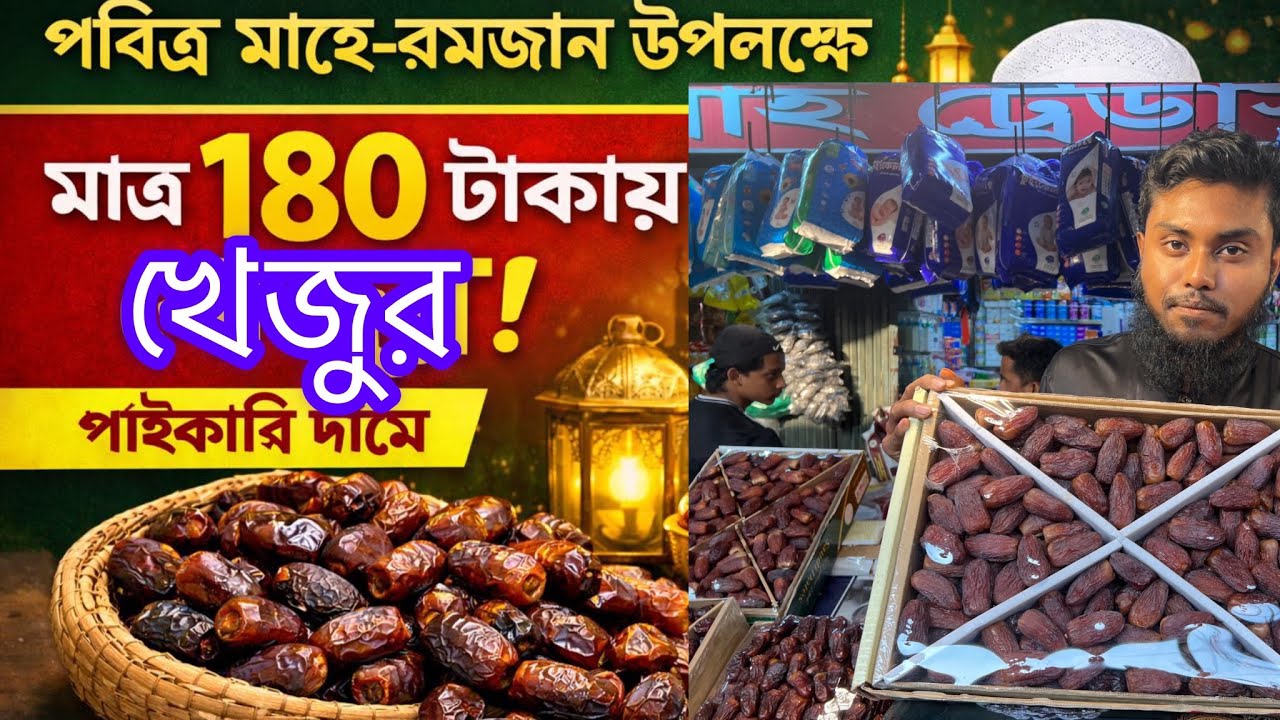 পবিত্র মাহে-রমজানের জন্য খেজুর পাইকারি দামে, সব খেজুরের দাম জানুন ফুল ভিডিওতে। 