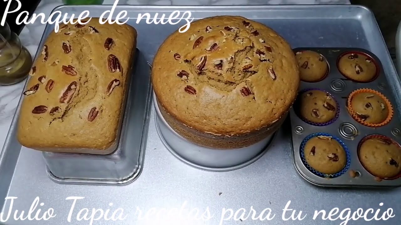 Panqué económico de nuez para negocio 3 presentaciones pastel panqué y mantecadas de nuez