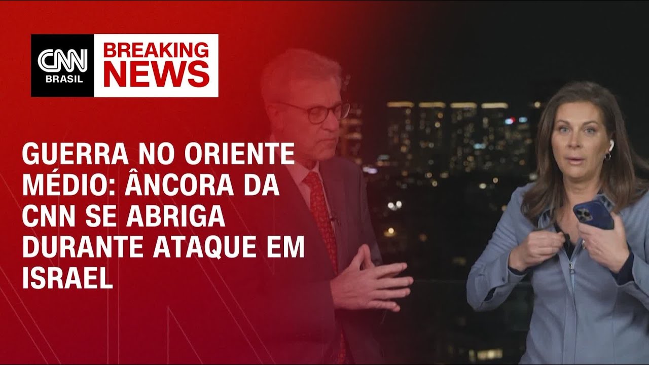 Âncora da CNN interrompe transmissão e corre para abrigo durante ataque em Israel | ESPECIAL GUERRA