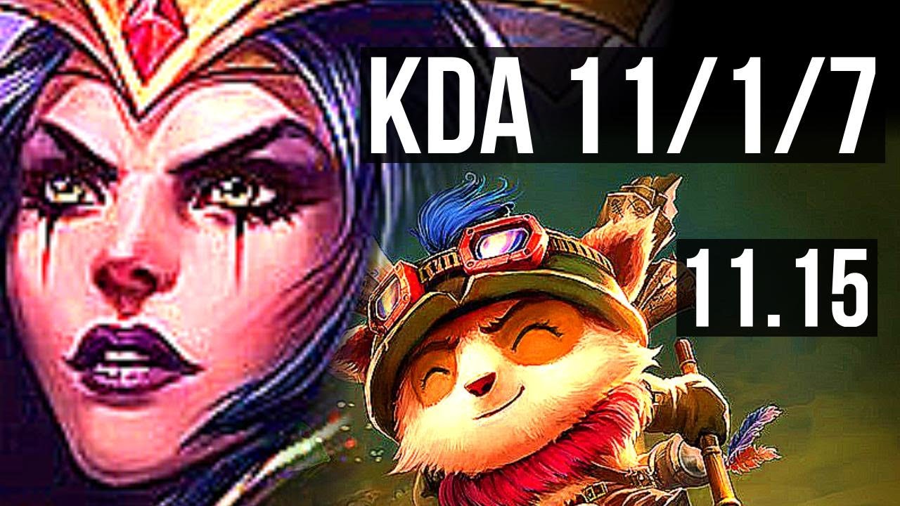 LEBLANC vs TEEMO (TOP) | Rank 3 LeBlanc, 11/1/7, Rank 8, Dominating | JP Challenger | v11.15