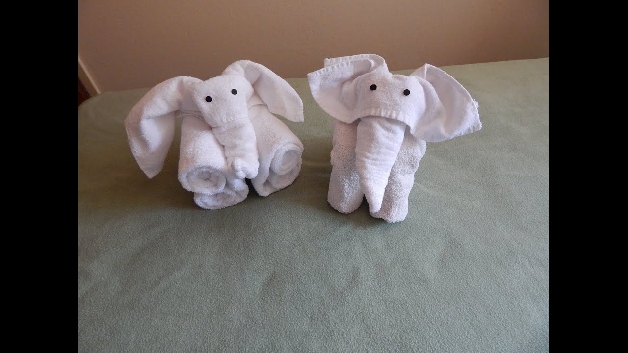 Towel Animal Folding - Towel Elephant  |  Towel Folding Design (Origami) | Towel Art  Housekeeping