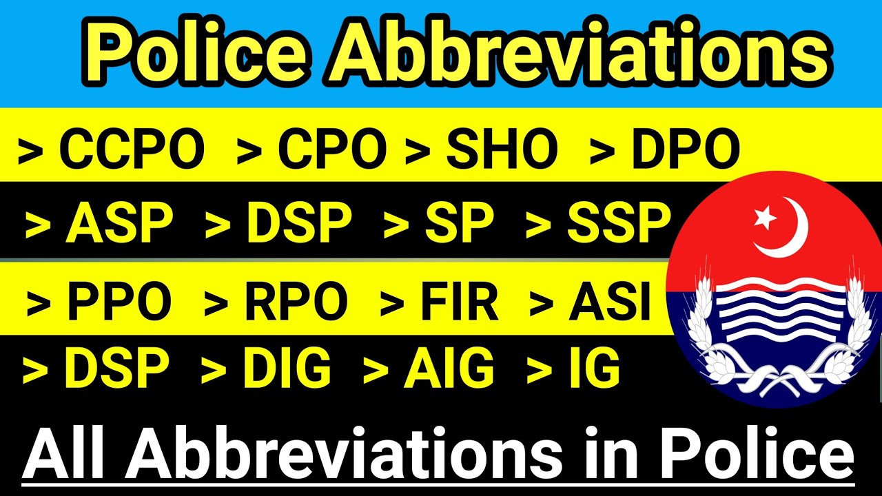 Police Ranks in Pakistan | Police Ranks full forms | Police Abbreviations in Pakistan