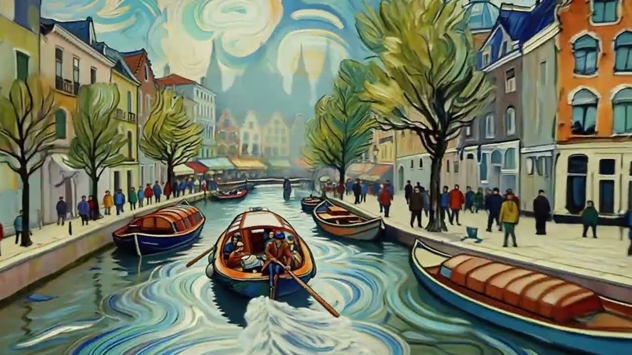 Around Amsterdam VanGoghInspired #MovingArt #VisualStorytelling #ArtAnimation