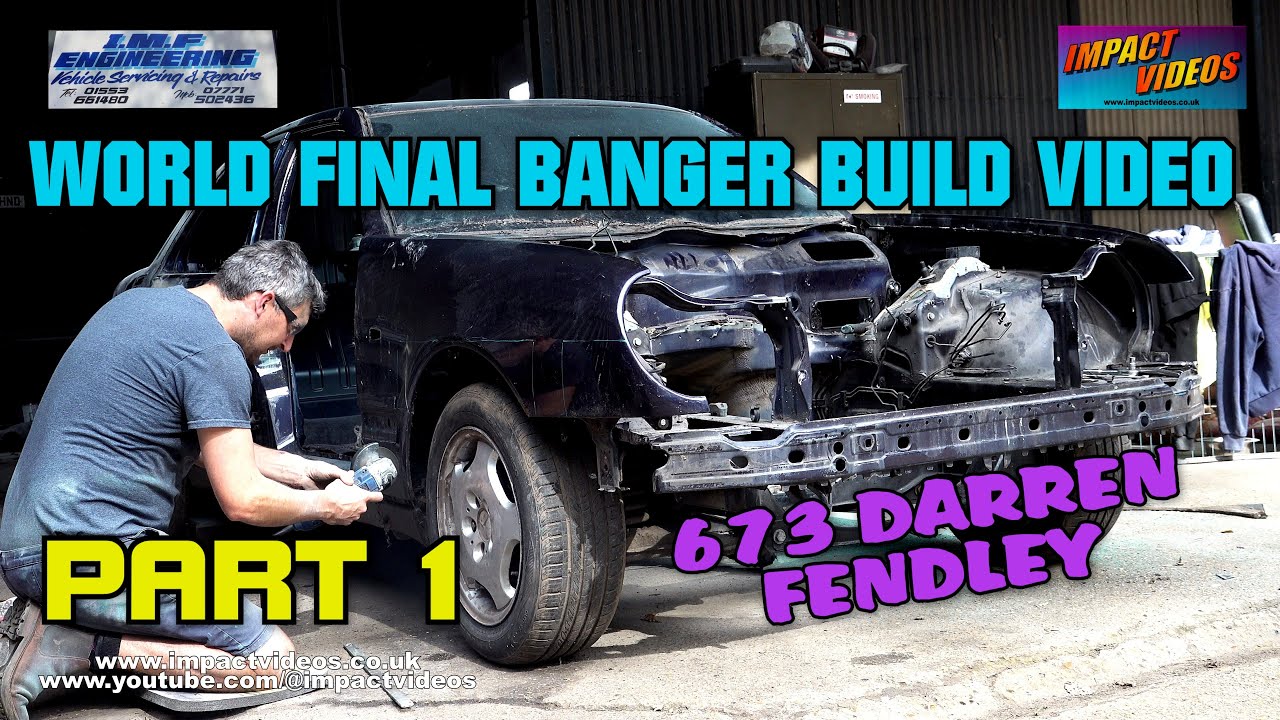 World Final Unlimited Banger Race Car Build Video with 673 Darren Fendley Part 1