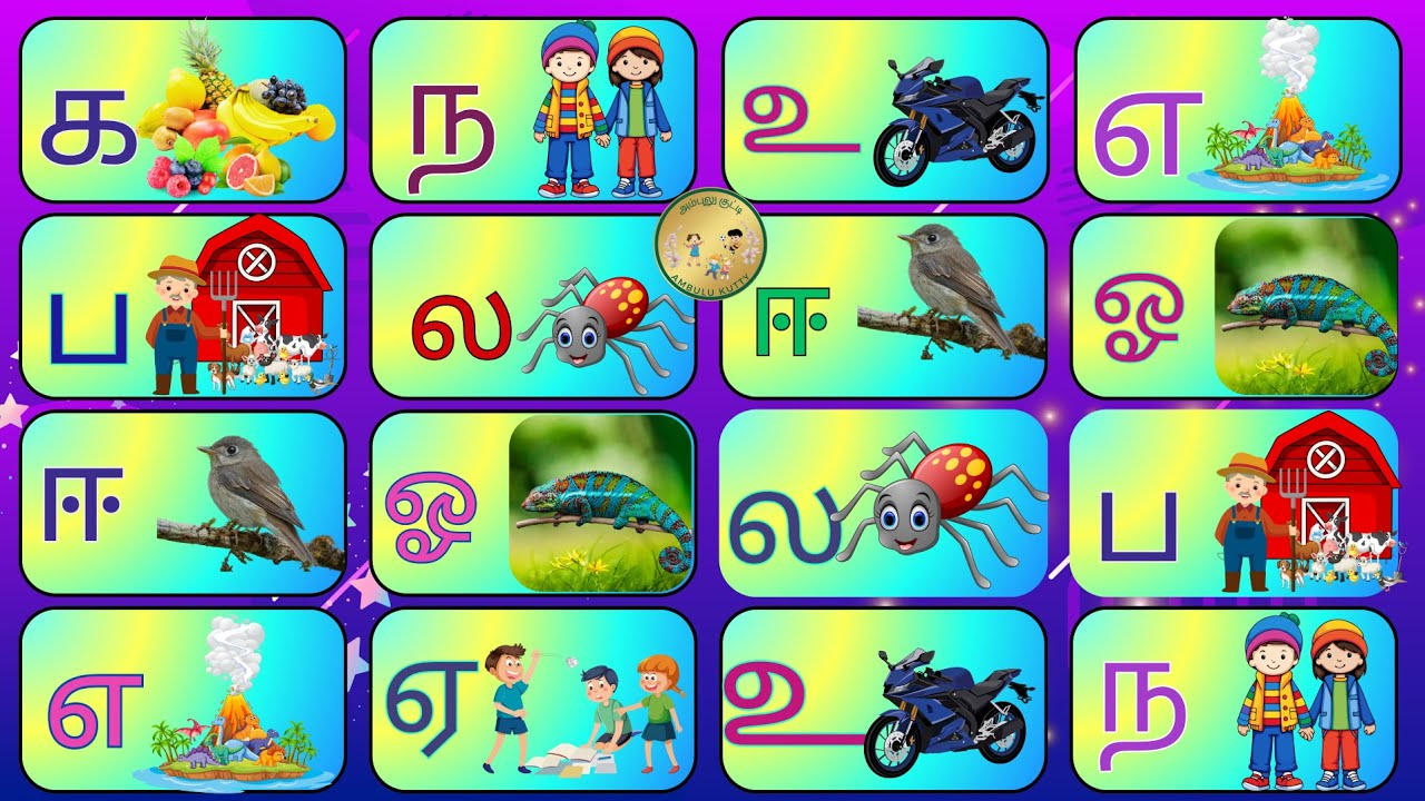 உயிர் + உயிர்மெய் எழுத்துக்கள் | Uyir + Uyirmei eluthukkal | #tamilrhymes | #அஆஇஈ | @AmbuluKutty |
