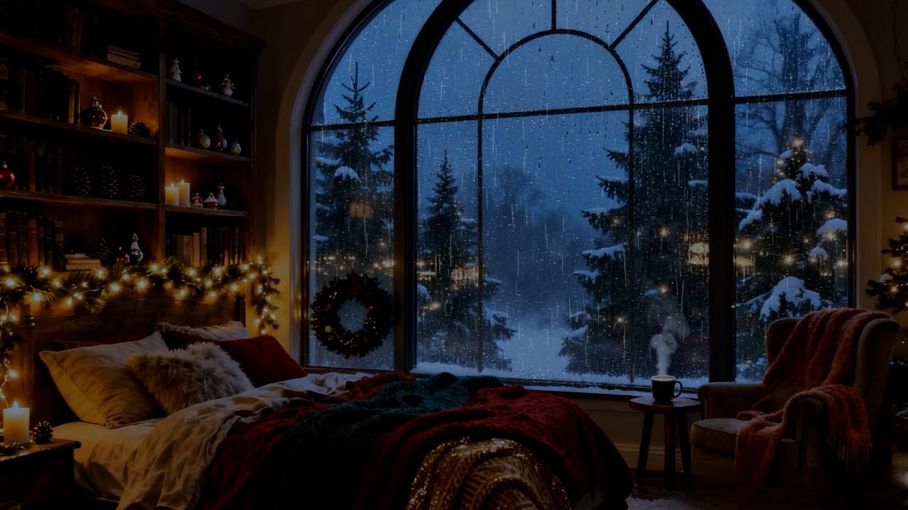 Relaxing Rain Sounds in the Dark Bedroom (No Ads) 🌧️ | Calming Rain Sounds for Stress Relief & Sleep
