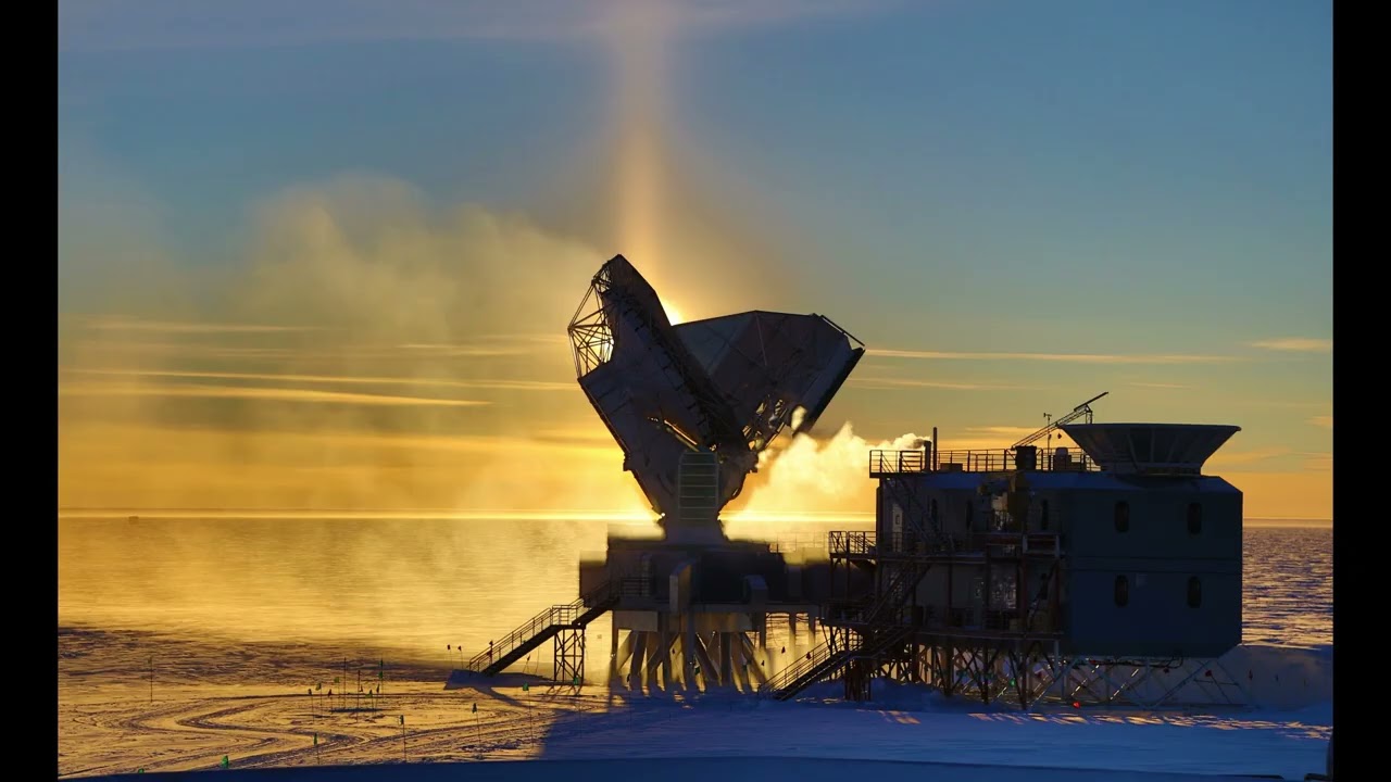 sunset 2013 at the geographic South Pole