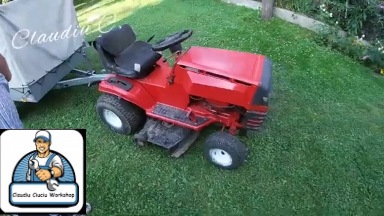 Tractoras de tuns gazon la o proba cu remorca