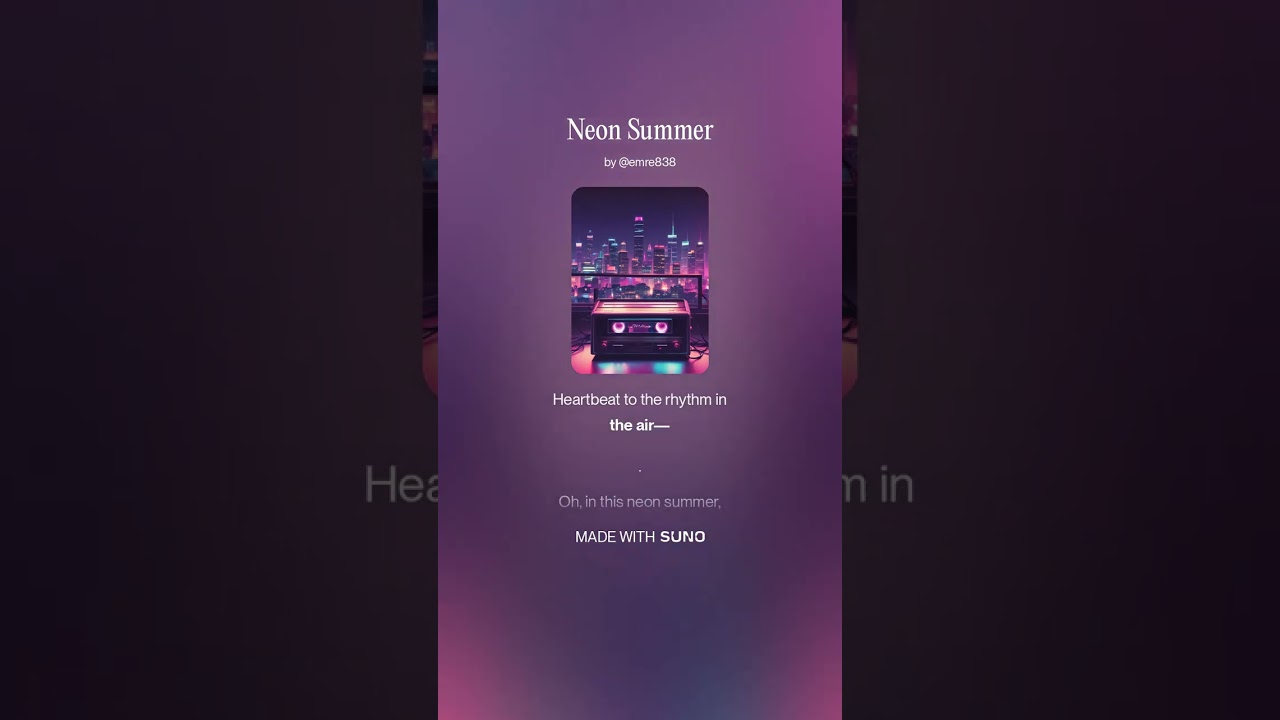 Neon Summer (Suno AI 3) #sunoai #cover #music #spotify #electro #song #pop #lyrics #shorts