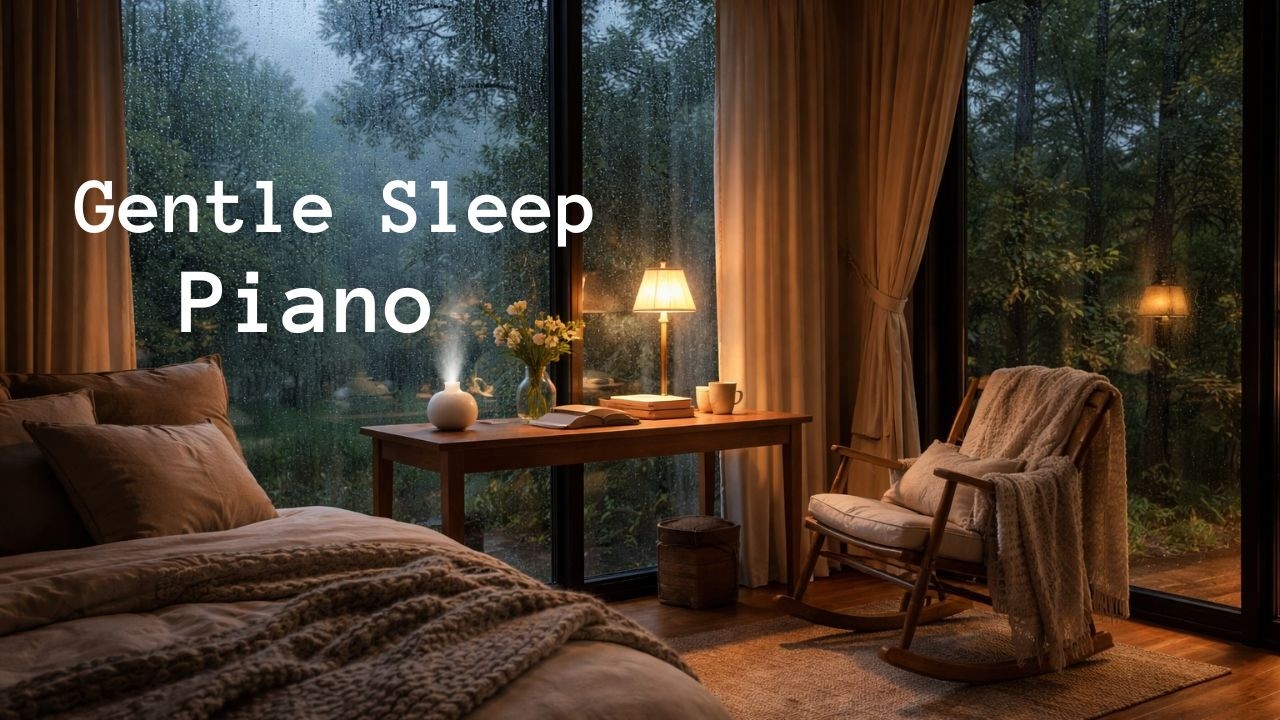 Gentle Sleep Piano with Rain Sounds 🌧️ 1 Hour 50 Minutes Deep Sleep & Relaxation