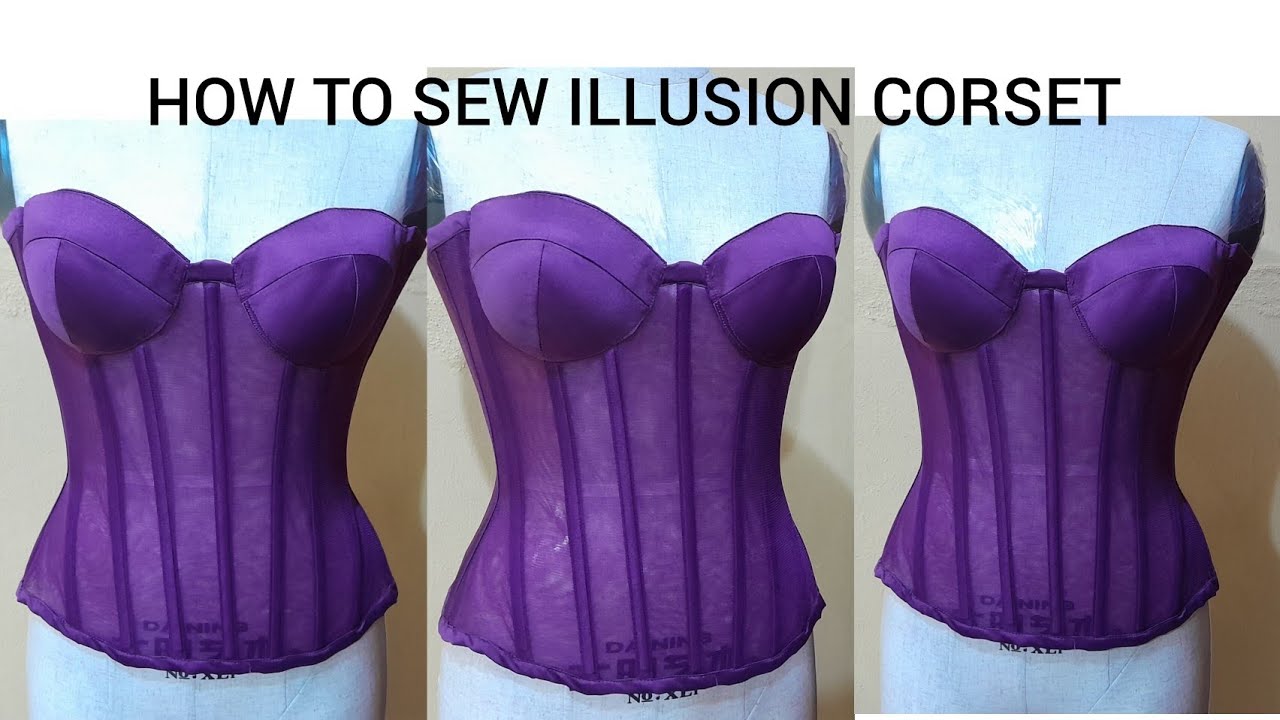 How to sew illusion or transparent cupped corset #sewingtutorial #diy #viralvideo #viralshorts