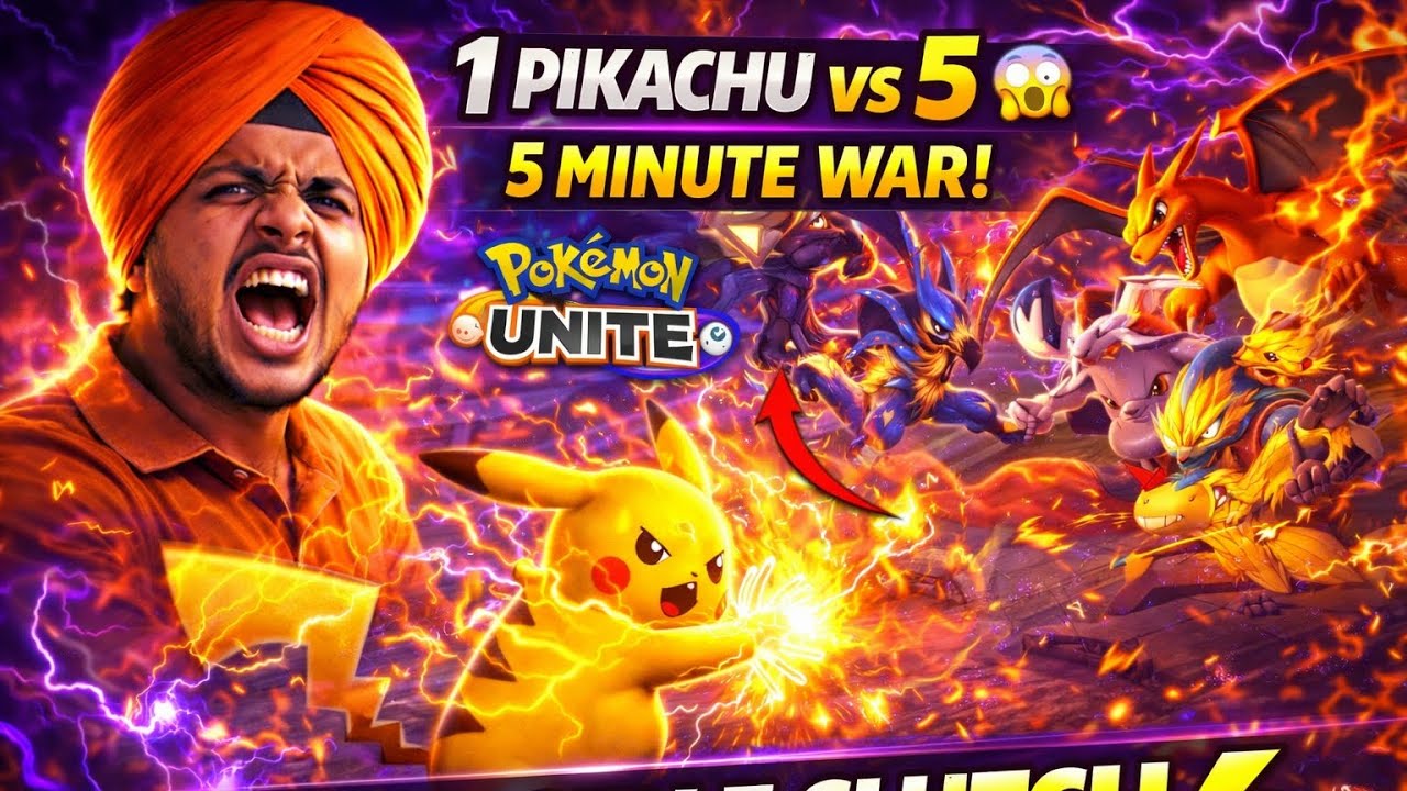 Pikachu Akela vs 5 😱 Kya Main Bacha? | Pokémon Unite Intense Match