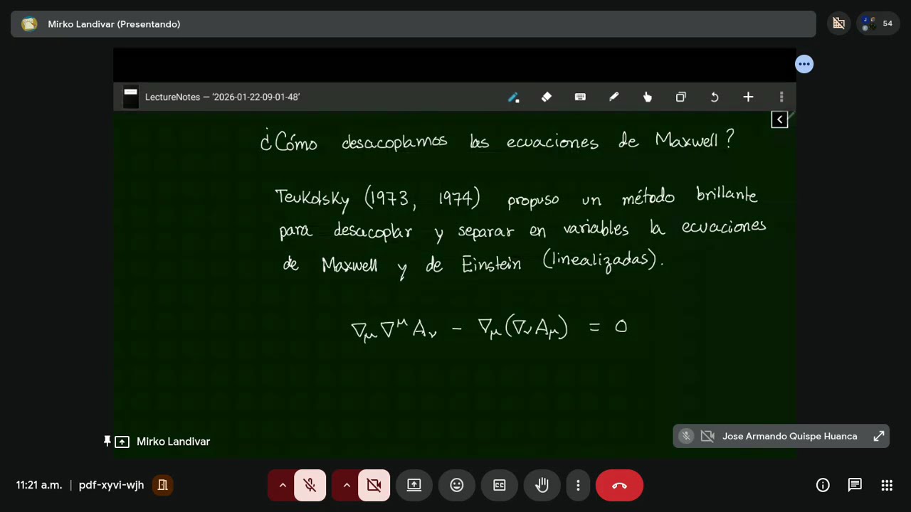 Teoría de Perturbaciones de Agujeros Negros - Clase 4 - Verano Teórico 2026