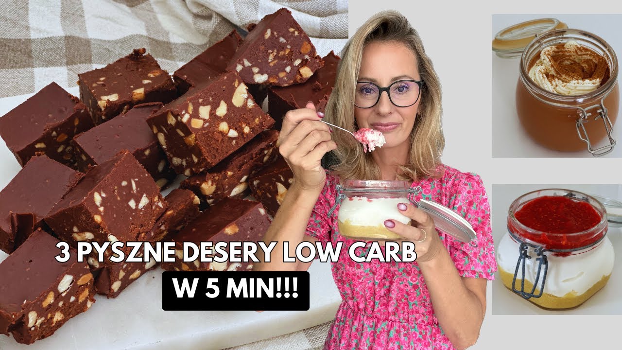 3 pyszne desery LOW CARB, KETO w 5 minut! (BEZ PIECZENIA!!!)