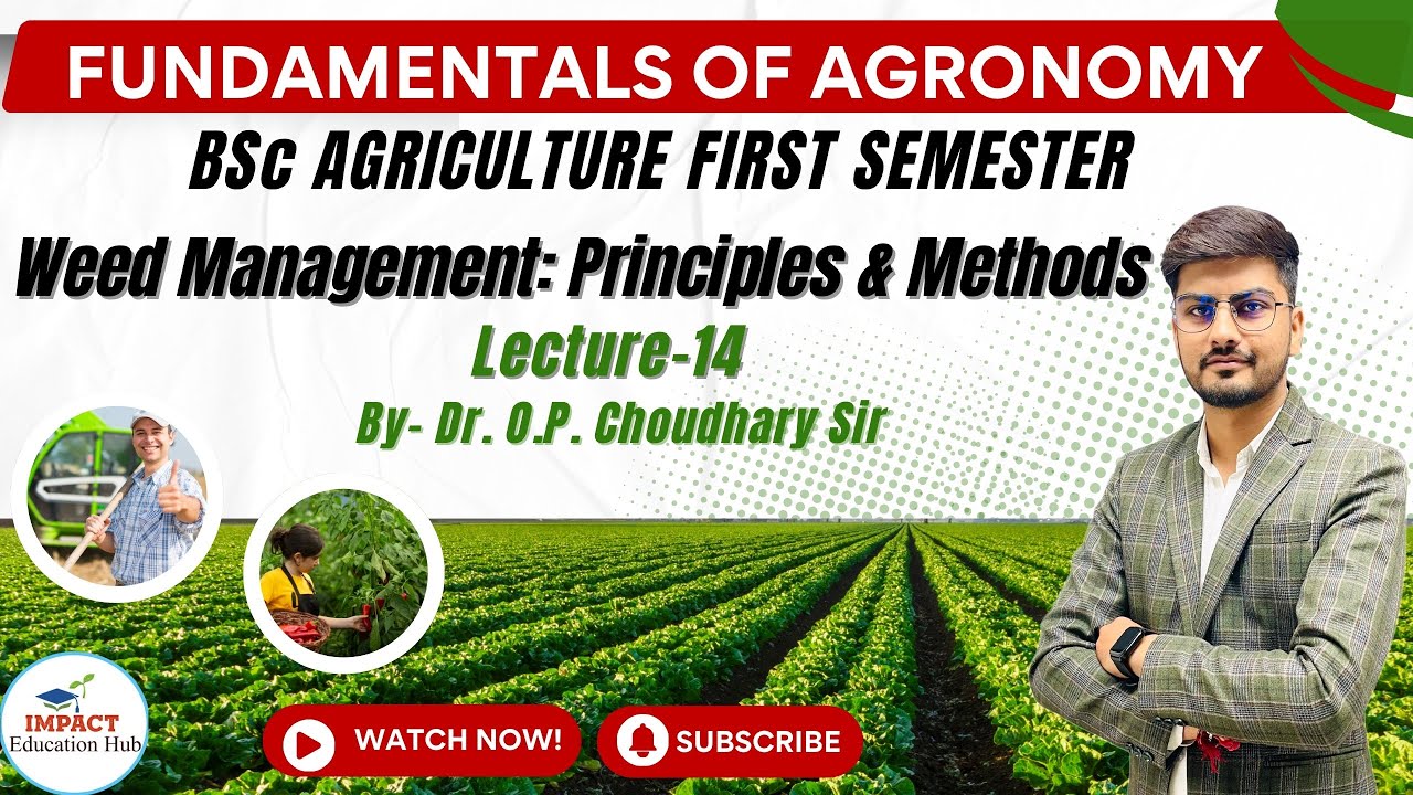 Weed Management II Principle of Weed Management II Agronomy for BSc Agriculture First Semester II