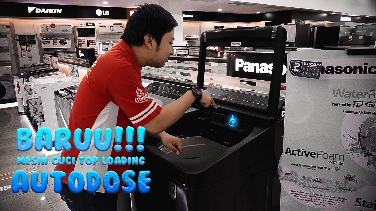 BARUU!! Mesin Cuci Top Loading Dengan FITUR ＡＵＴＯＤＯＳＥ || Muat Banyak ||  Review  @ChannelPanasonic WM