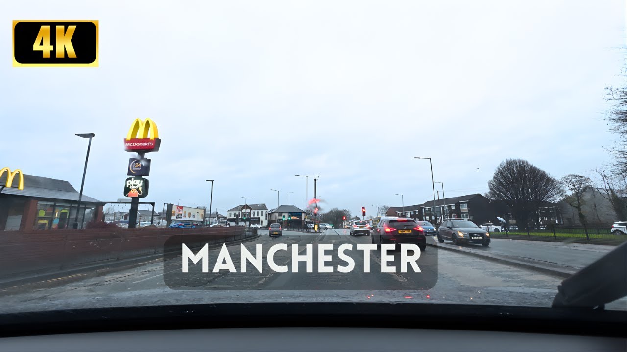 Rainy Drive Through North Manchester  Relaxing City Drive