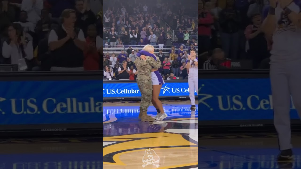Surprise Military Homecoming at ECU Basketball Game