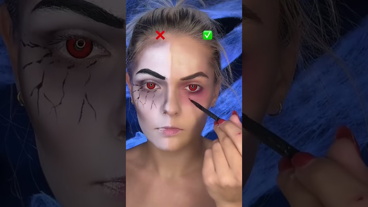 Two version of the vampire makeup #makeup #halloween #halloweenmakeup #makeupideas