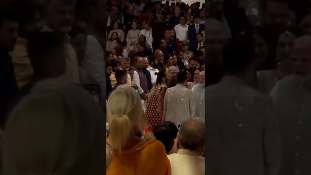 Akash Ambani & Shloka Mehta take BLESSINGS of PM Narendra Modi at Anant-Radhika's Aashirwad ceremony