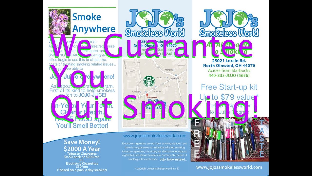 Vape Vaporizer with JOJO's e Juice We Guarantee You will QUIT Smoking, electronic cigarettes